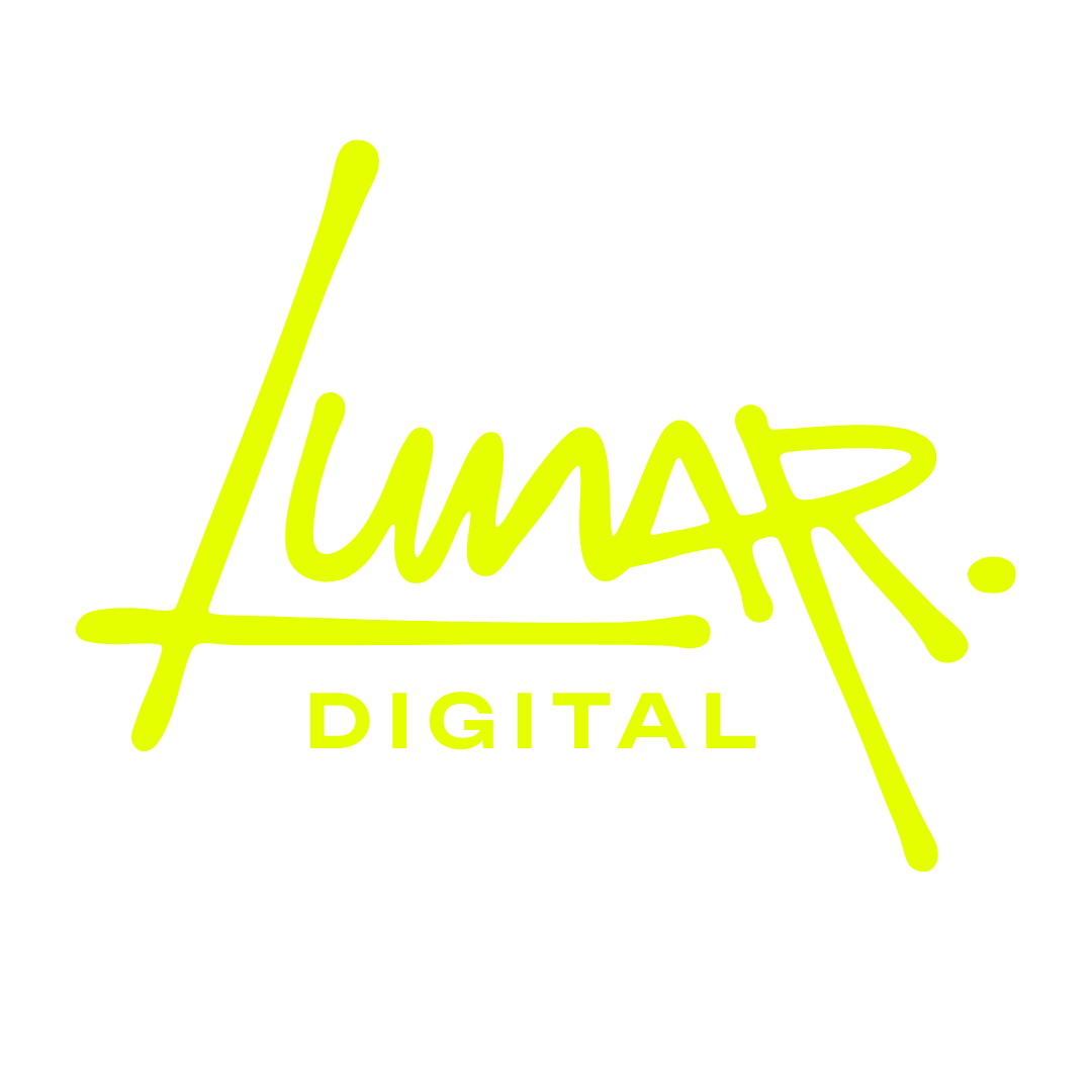 Lunar Digital logo yellow, digital marketing agency in Birmingham, UK.